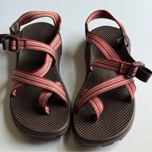 Chaco Brown and Red Striped Women's Sandals Size 6M